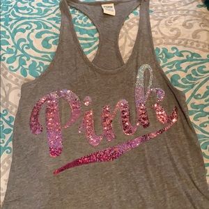 Sparkly pink tank top!